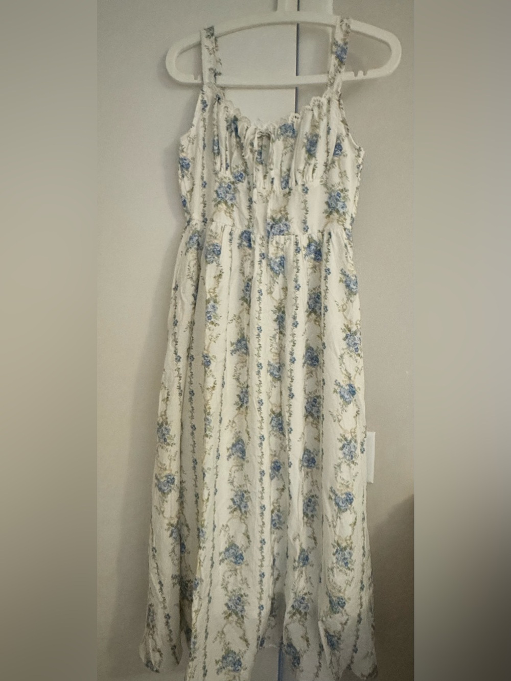 Girls Floral Smocked Sundress - Blue/White